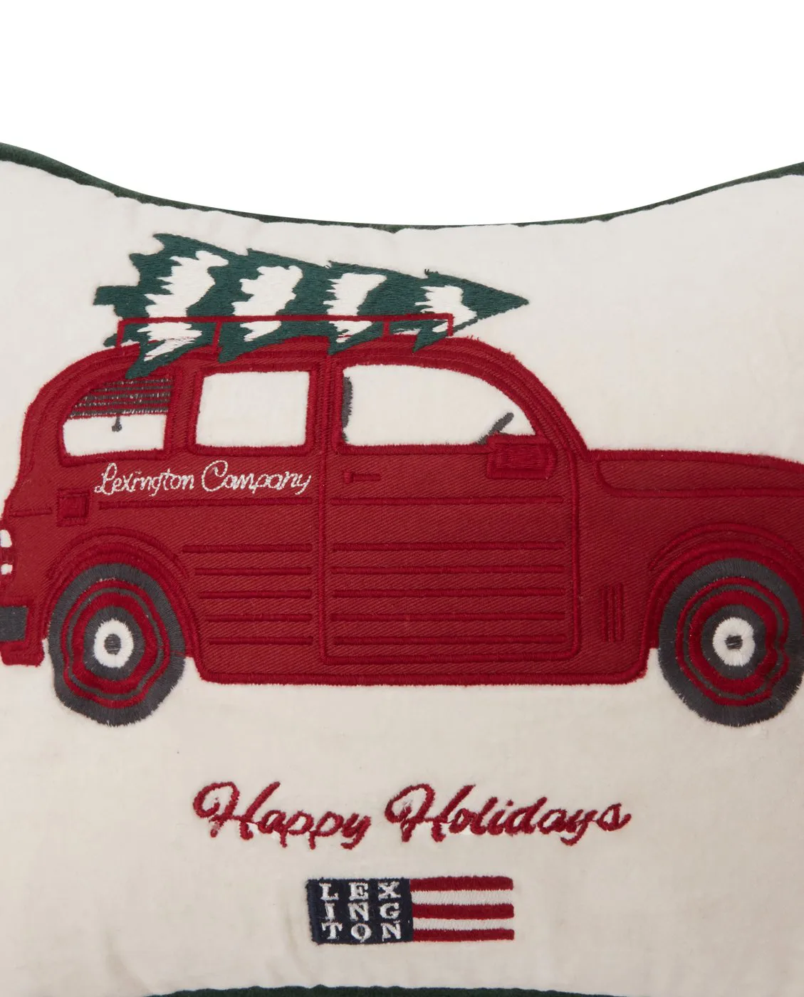 Cojín Holiday Car Organic Cotton Velvet 30x40 cm, White-red multi Lexington