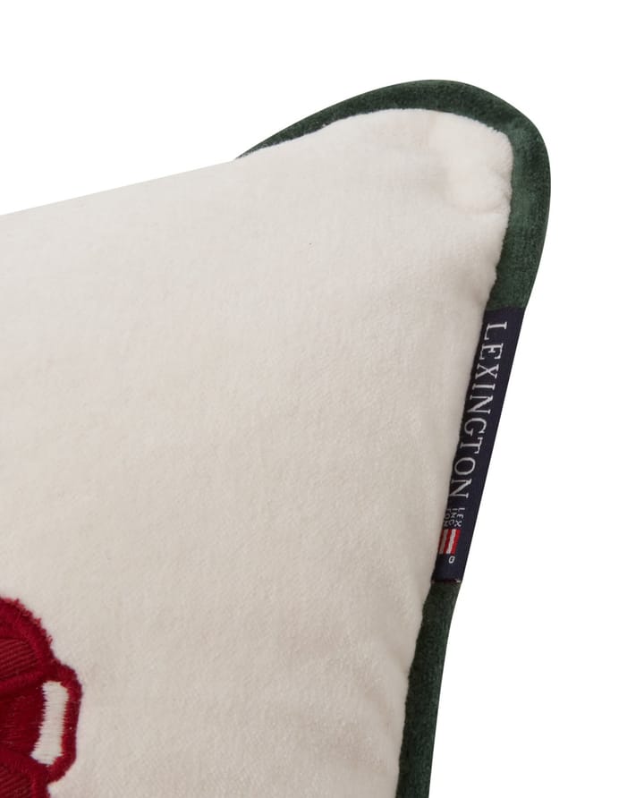 Cojín Holiday Car Organic Cotton Velvet 30x40 cm, White-red multi Lexington