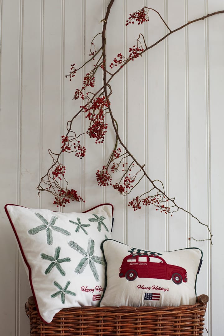 Cojín Holiday Car Organic Cotton Velvet 30x40 cm, White-red multi Lexington