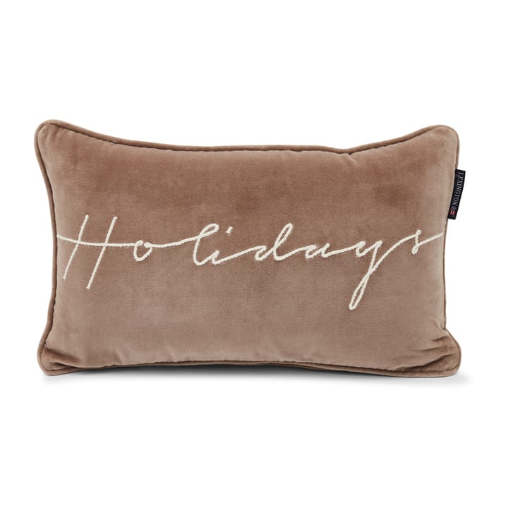 Cojín Holidays Cotton Velvet 30x50 cm, Mid brown-white Lexington
