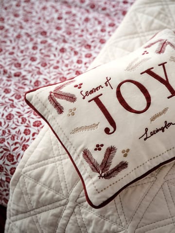 Cojín Joy organic cotton velvet 30x40 cm - Blanco-rojo - Lexington