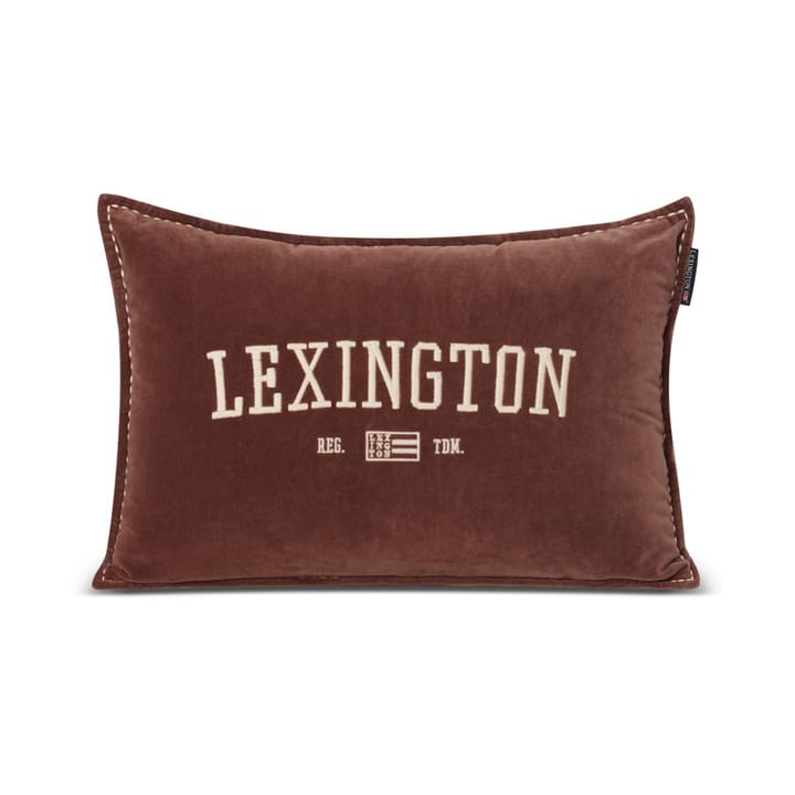 Cojín Logo Message Organic Cotton Velvet 40x60 cm, Brown Lexington