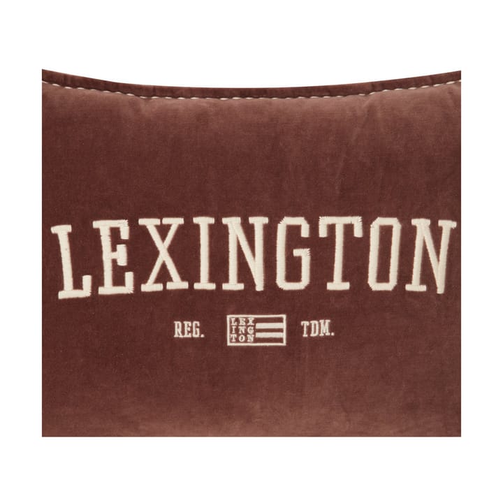 Cojín Logo Message Organic Cotton Velvet 40x60 cm, Brown Lexington