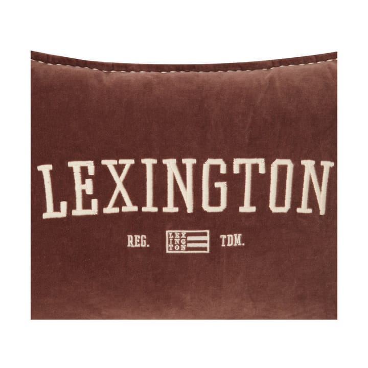 Cojín Logo Message Organic Cotton Velvet 40x60 cm - Brown - Lexington