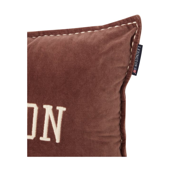 Cojín Logo Message Organic Cotton Velvet 40x60 cm - Brown - Lexington