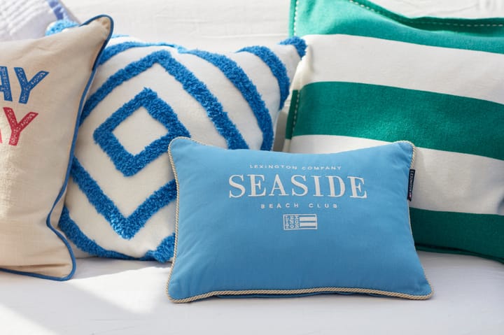 Cojín Seaside Small Organic Cotton Twill 30x40 cm, Azul-beige claro Lexington