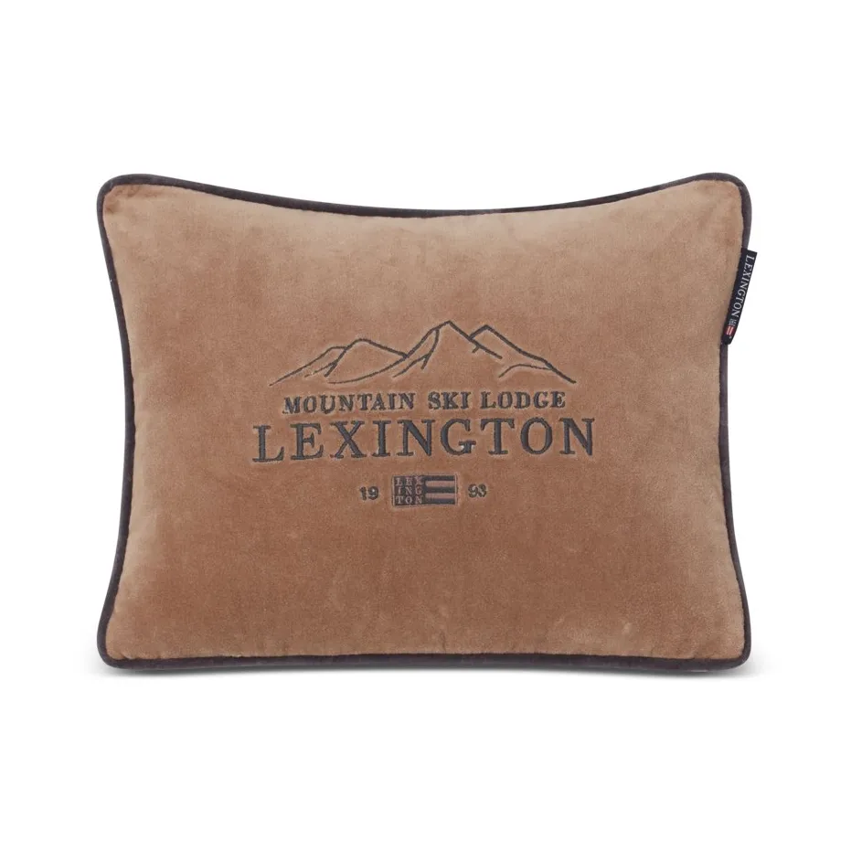 Cojín Ski Lodge Organic Cotton Velvet30x40 cm, Beige-dark gray Lexington