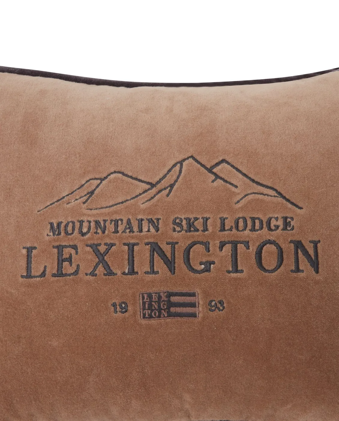 Cojín Ski Lodge Organic Cotton Velvet30x40 cm, Beige-dark gray Lexington