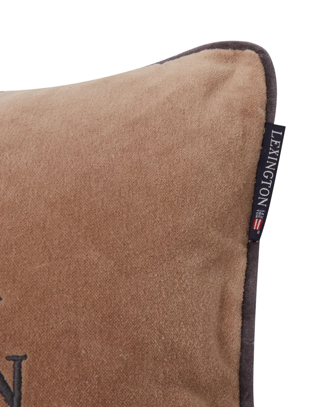 Cojín Ski Lodge Organic Cotton Velvet30x40 cm, Beige-dark gray Lexington