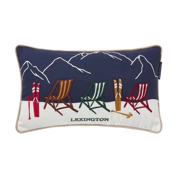 Cojín Ski resort de algodón orgánico 30x50 cm - White-Dark blue - Lexington