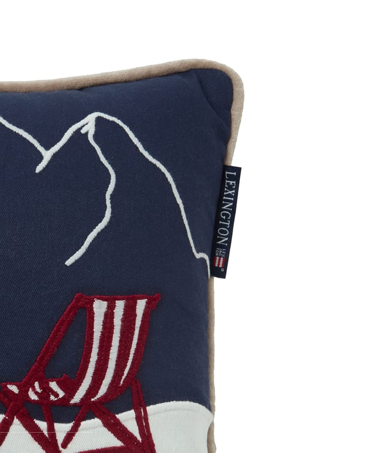 Cojín Ski resort de algodón orgánico 30x50 cm, White-Dark blue Lexington