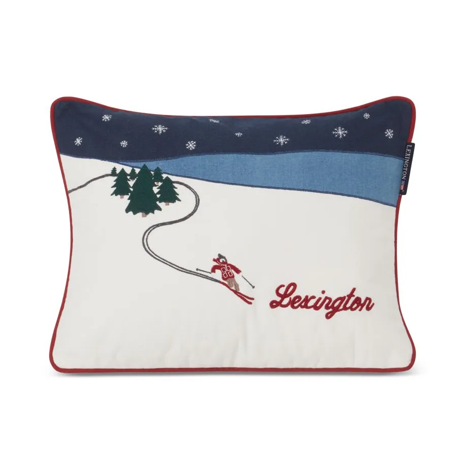 Cojín Skier Organic Cotton Twill 30x40 cm, White-dark blue multi Lexington