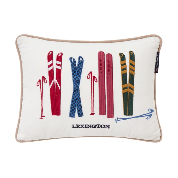 Cojín Skis and Poles de algodón aterciopelado orgánico 30x40 cm - White-multi - Lexington
