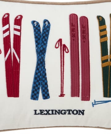 Cojín Skis and Poles de algodón aterciopelado orgánico 30x40 cm - White-multi - Lexington