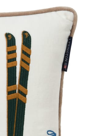 Cojín Skis and Poles de algodón aterciopelado orgánico 30x40 cm - White-multi - Lexington