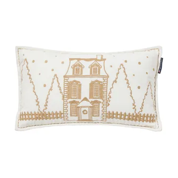 Cojín Winter House de algodón aterciopelado ecológico 30x50 cm - White-Light beige - Lexington