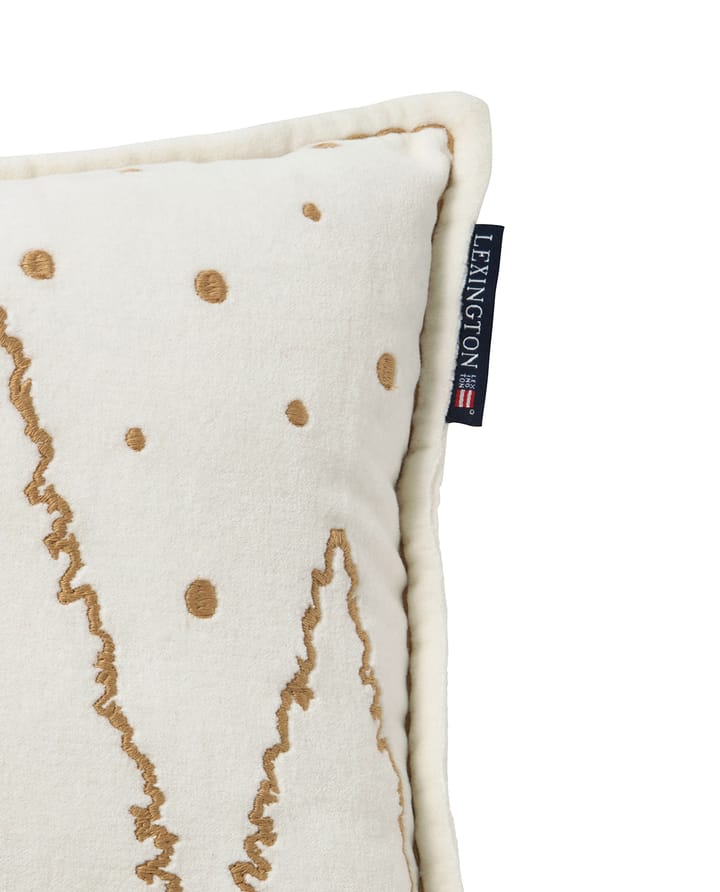 Cojín Winter House de algodón aterciopelado ecológico 30x50 cm, White-Light beige Lexington