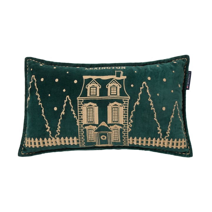 Cojín Winter House de algodón aterciopelado ecológico 30x50 cm - White-Light beige - Lexington
