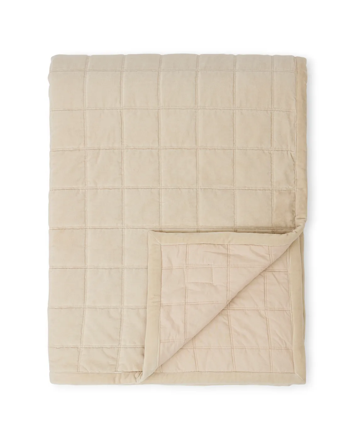 Colcha Cotton Velvet quilted 240x260 cm, Light beige Lexington