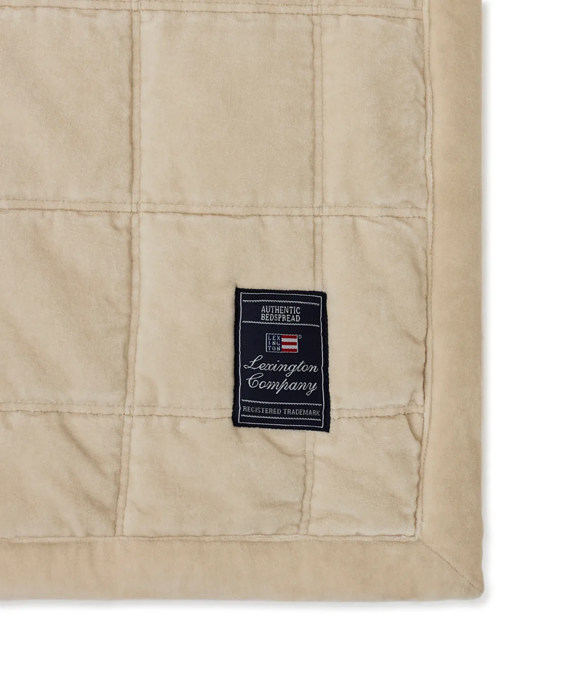 Colcha Cotton Velvet quilted 240x260 cm, Light beige Lexington