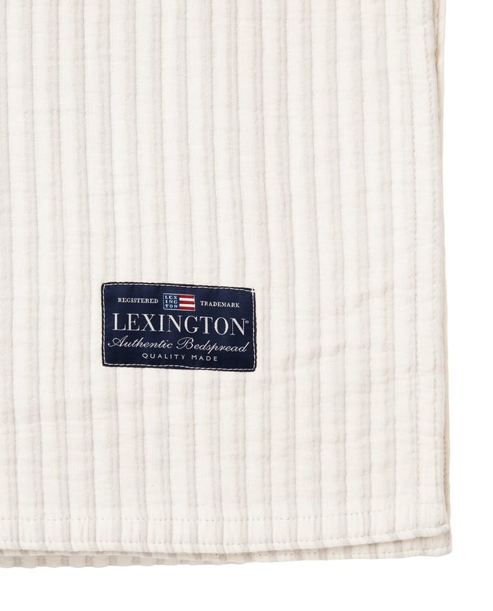 Colcha de cama Striped Reversable Oraginc Cotton 260x240 cm - Off white - Lexington