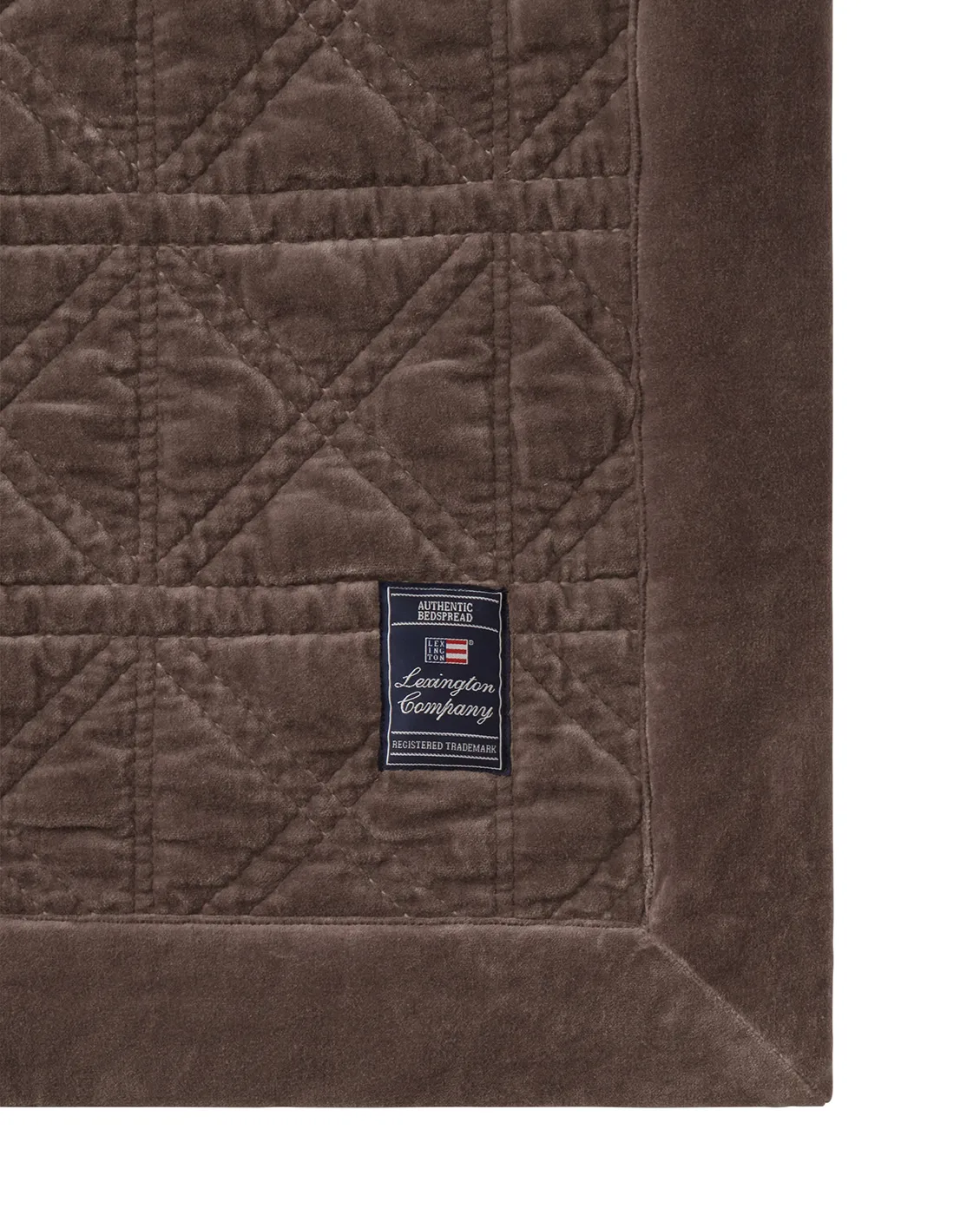Colcha Rattan Quilted Velvet 260x240 cm, Brown Lexington