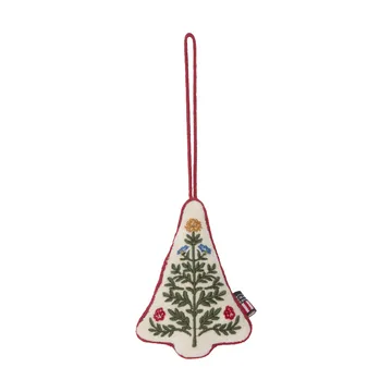 Colgante navideño de terciopelo de algodón orgánico Tree - Multicolor, 9x13x3 cm - Lexington
