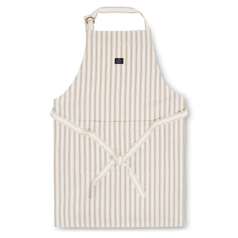Delantal Icons Herringbone Striped, Beige-white Lexington