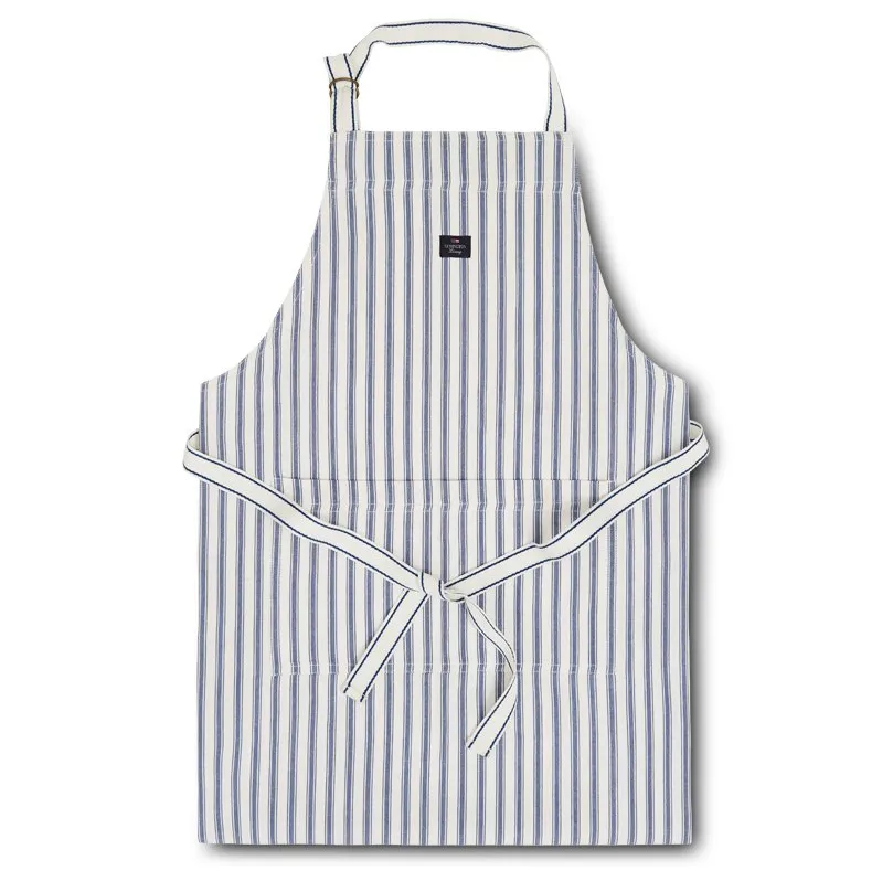 Delantal Icons Herringbone Striped, Blue-white Lexington