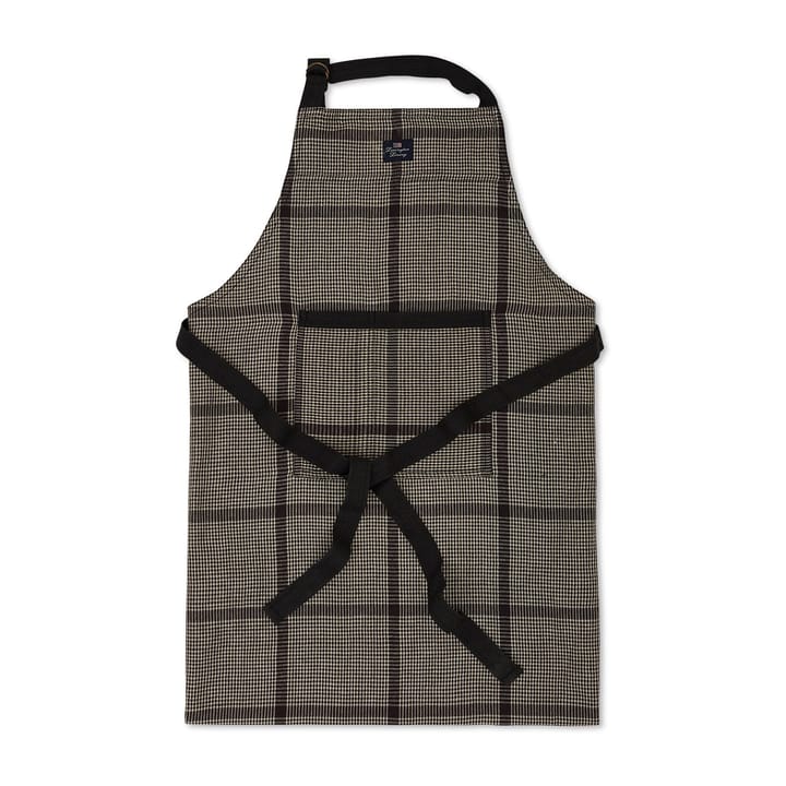 Delantal Pepita Check Cotton Linen, Dark gray-beige Lexington