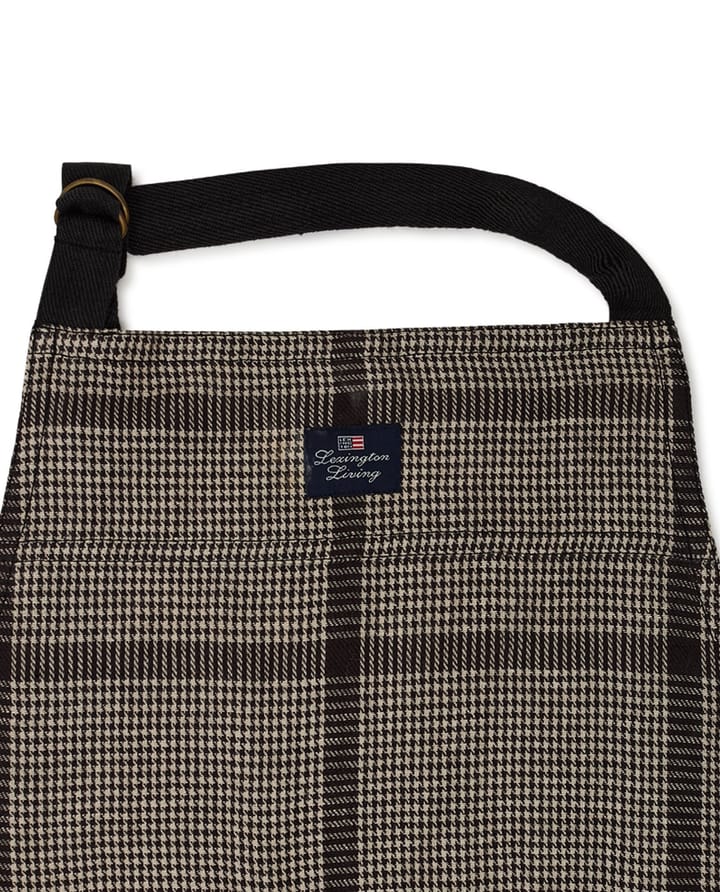 Delantal Pepita Check Cotton Linen, Dark gray-beige Lexington