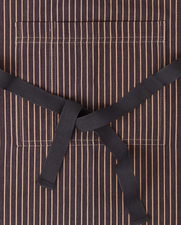 Delantal Striped Cotton Herringbone 80x150 cm - Beige-dark gray - Lexington