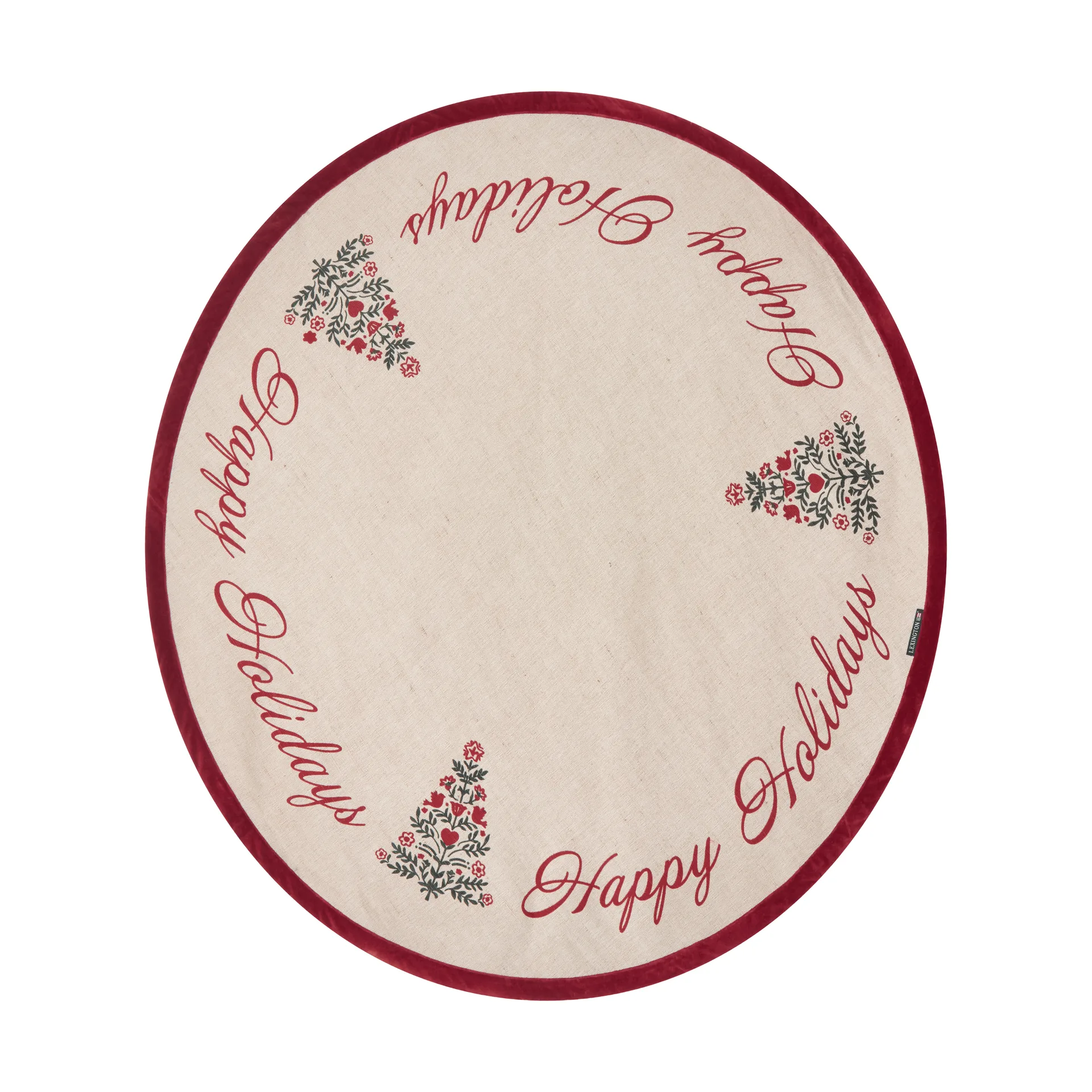 Faldón para árbol de Navidad Jute Cotton Christmas Tree Ø110 cm, Natural-red Lexington