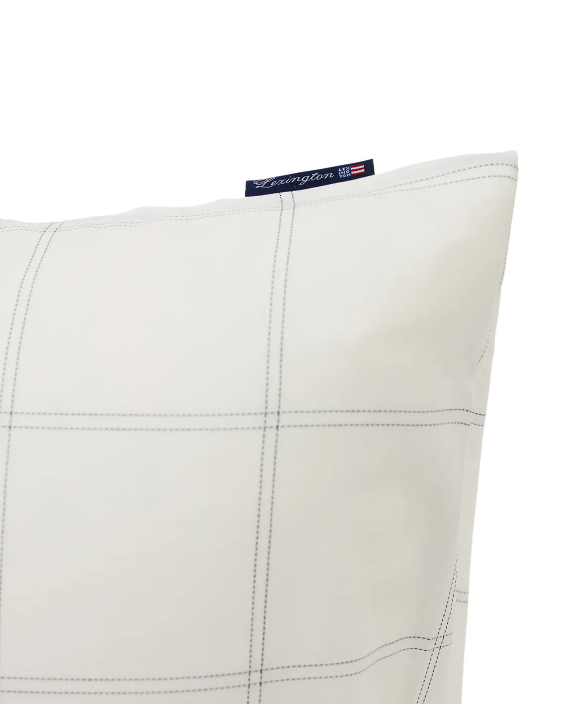 Funda de almohada Checked algodón-lyocell 50x90 cm, Off white-dark blue Lexington