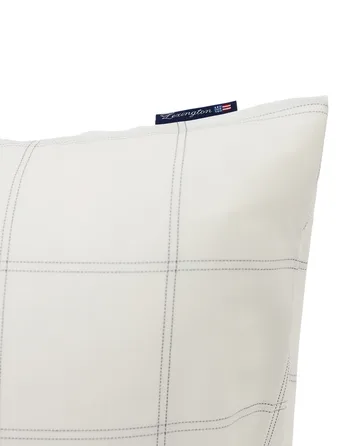 Funda de almohada Checked algodón-lyocell 50x90 cm - Off white-dark blue - Lexington
