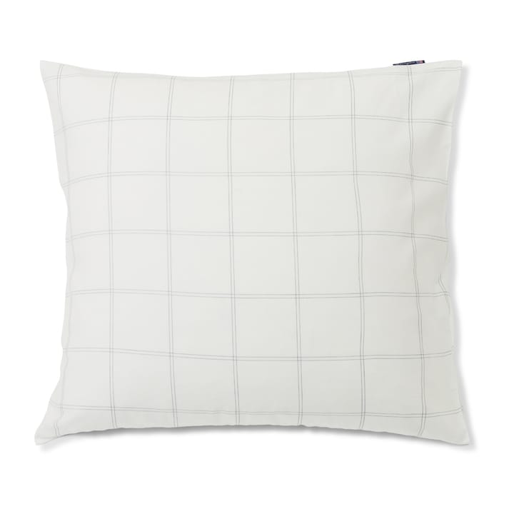 Funda de almohada Checked algodón-lyocell 65x65 cm - Off white-dark blue - Lexington