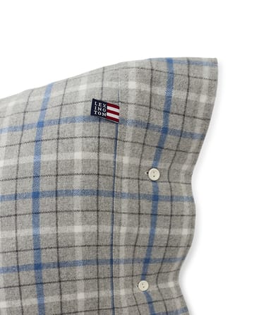 Funda de almohada Checked Cotton Flannel 50x60 cm - Gray-blue - Lexington