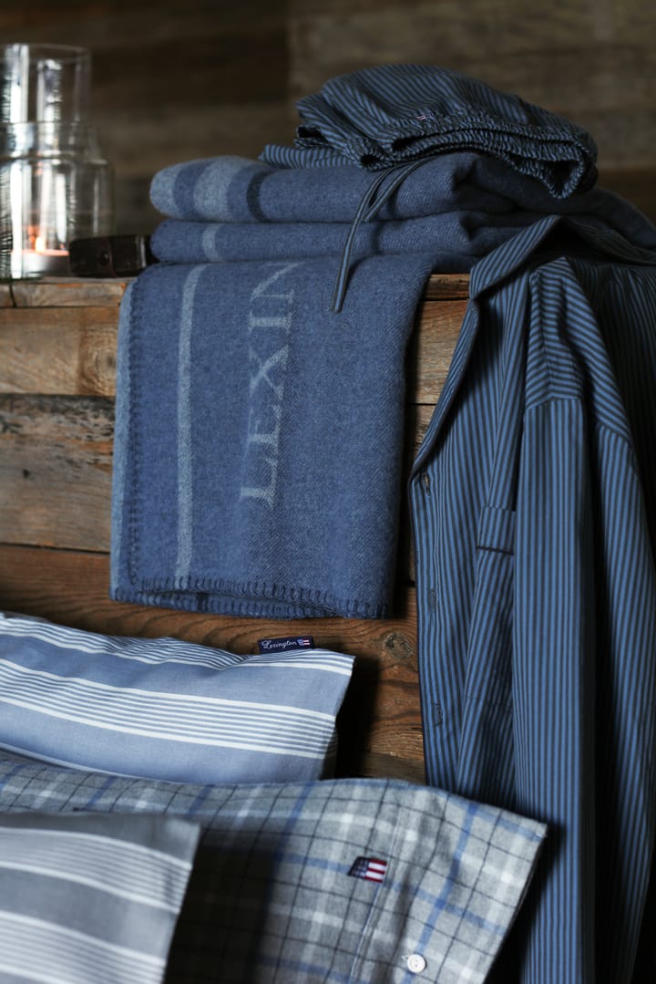 Funda de almohada Checked Cotton Flannel 50x60 cm, Gray-blue Lexington