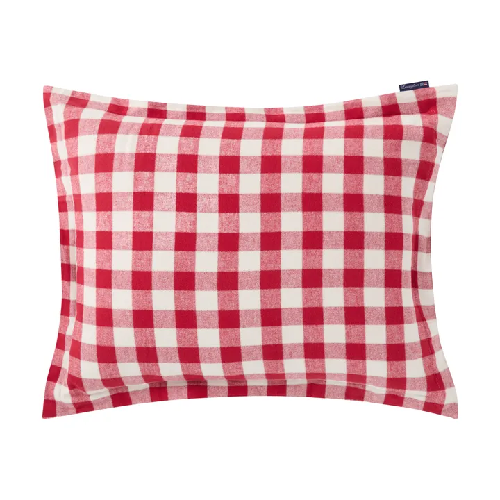 Funda de almohada Checked Cotton Flannel 50x60 cm - Red-light beige - Lexington