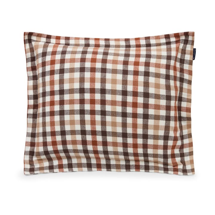 Funda de almohada Checked Cotton Flannel 50x60 cm - Rust brown-white - Lexington