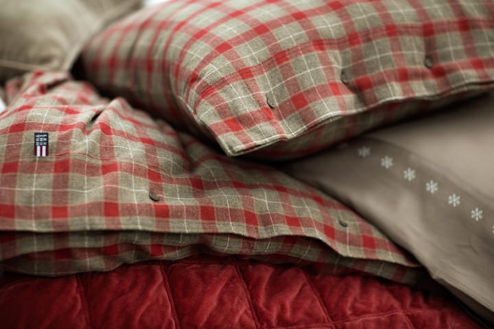 Funda de almohada Checked Cotton Flannel 50x90 cm - Mid Brown-red - Lexington