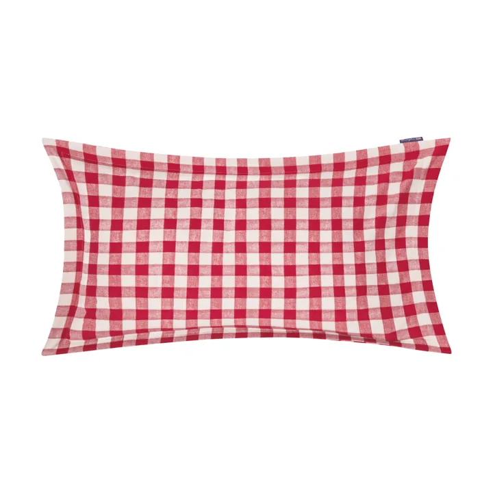 Funda de almohada Checked Cotton Flannel 50x90 cm - Red-light beige - Lexington