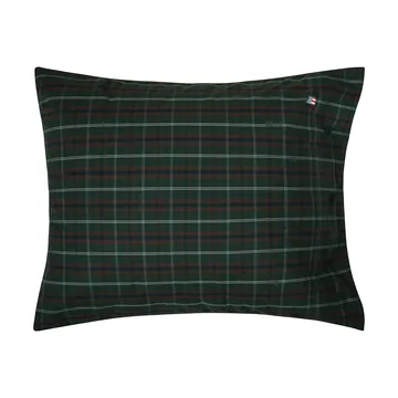Funda de almohada Checked cotton percale - Green-navy, 50x60 cm - Lexington
