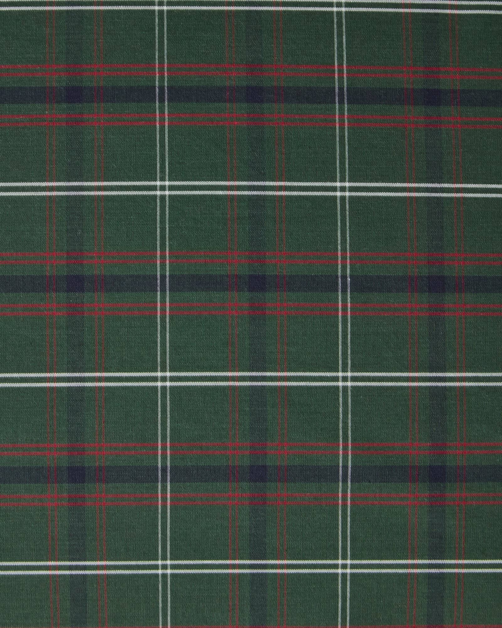 Funda de almohada Checked cotton percale, Green-navy, 50x60 cm Lexington