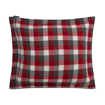 Funda de almohada Checked Flannel 50x60 cm - Rojo-gris oscuro - Lexington