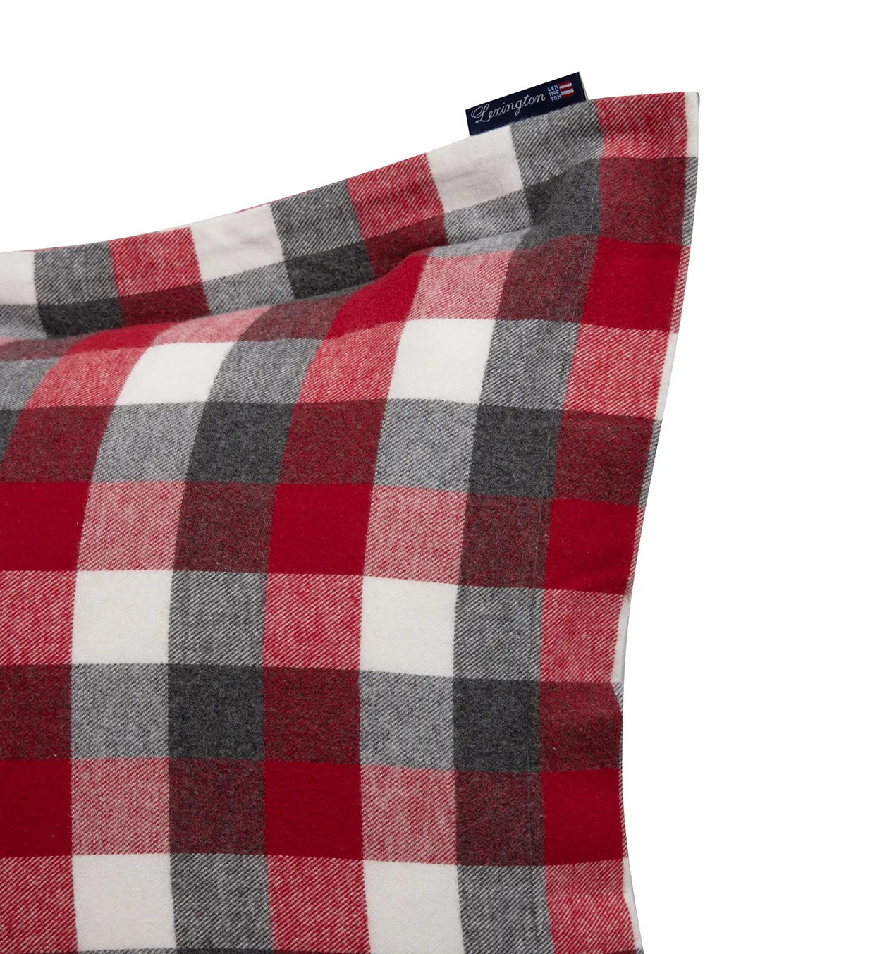 Funda de almohada Checked Flannel 50x90 cm, Rojo-gris oscuro Lexington