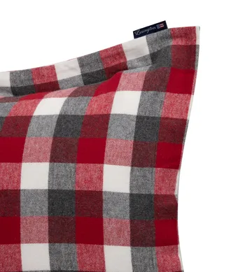 Funda de almohada Checked Flannel 50x90 cm - Rojo-gris oscuro - Lexington