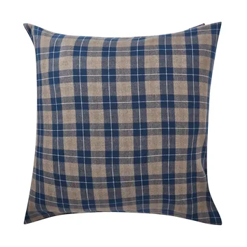 Funda de almohada Checked Flannel 65x65 cm - Denim blue-beige - Lexington