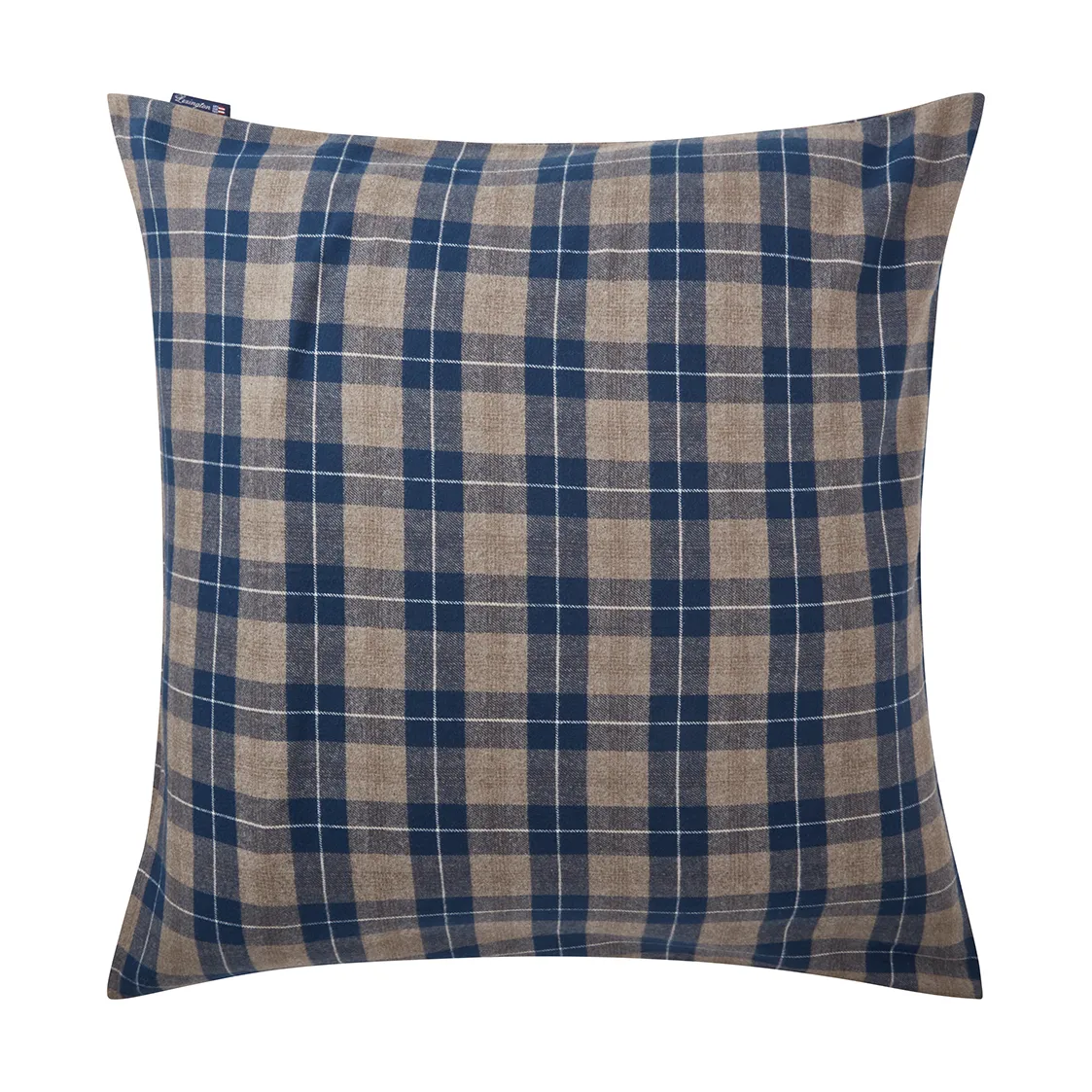 Funda de almohada Checked Flannel 65x65 cm, Denim blue-beige Lexington