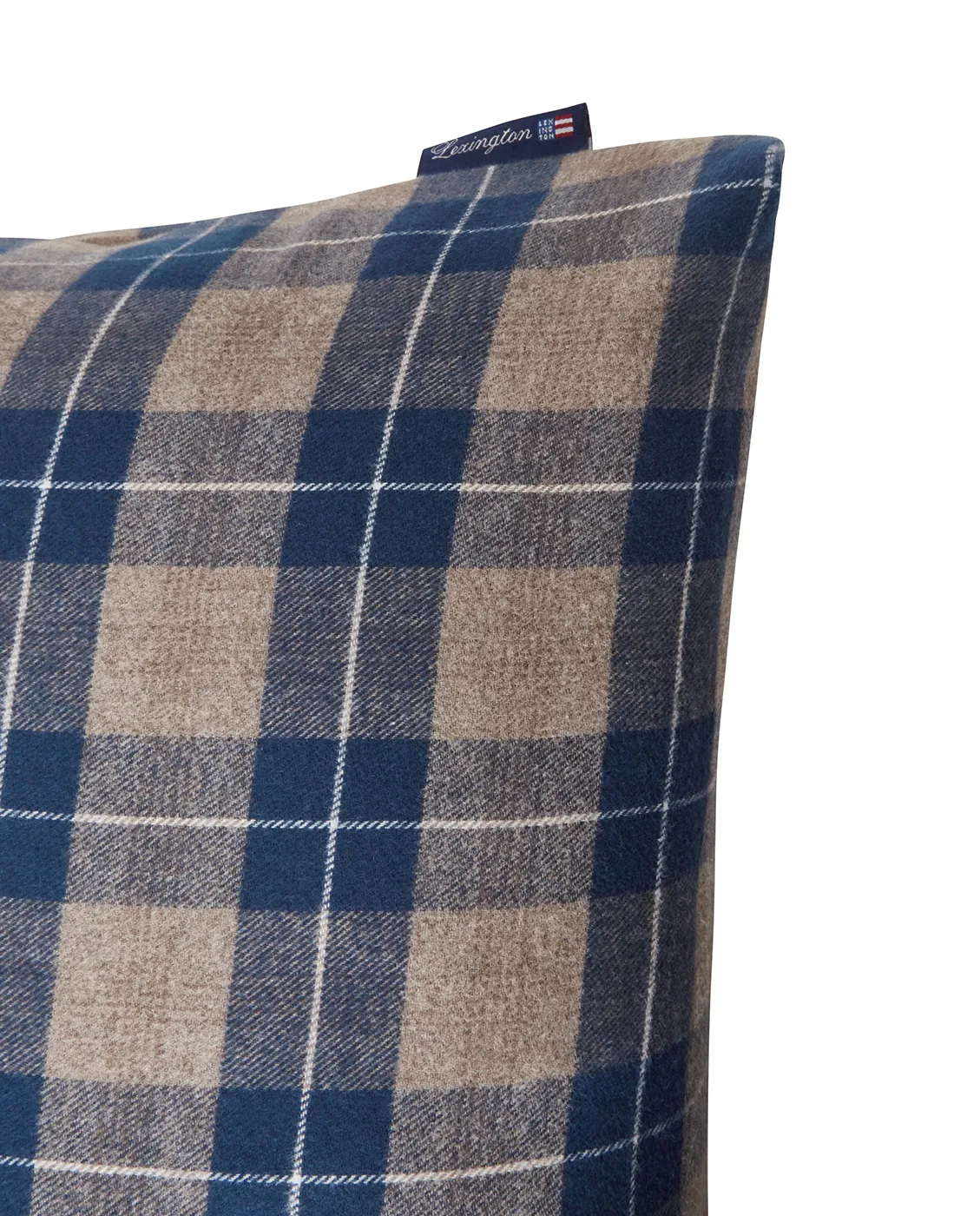 Funda de almohada Checked Flannel 65x65 cm, Denim blue-beige Lexington